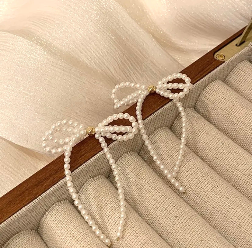 Pearl Bow Earrings | Simply Blessed