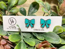 Load image into Gallery viewer, Hand Painted Bow Stud Earrings
