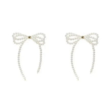 Load image into Gallery viewer, Pearl Bow Earrings
