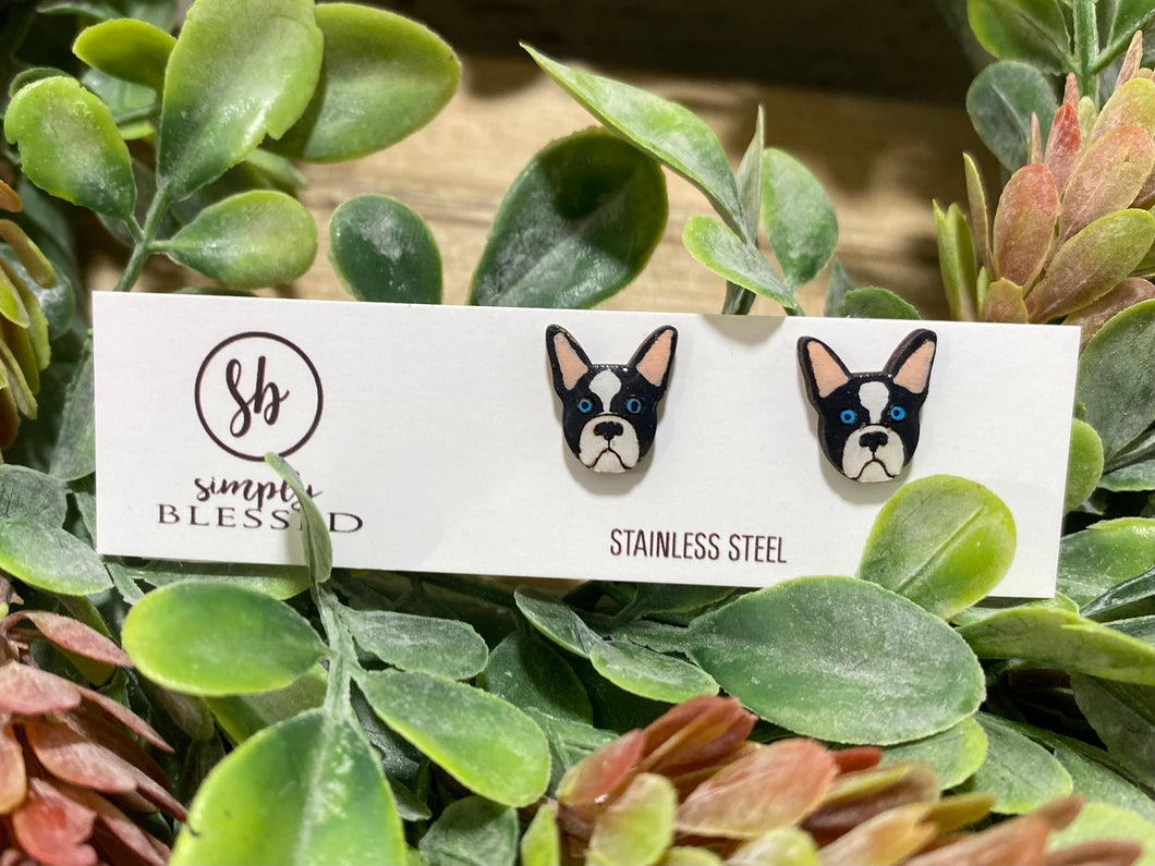 French Bulldog Stud Earrings