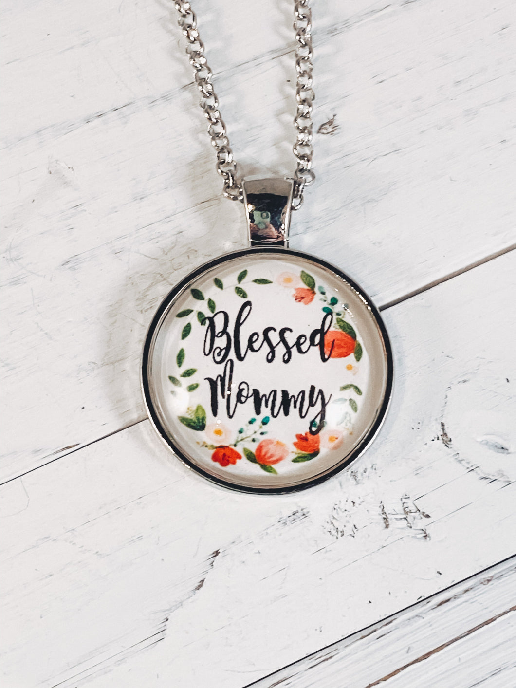 Blessed Mommy Necklace with 24