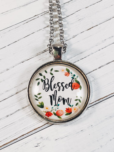 Blessed Mom Necklace with 24