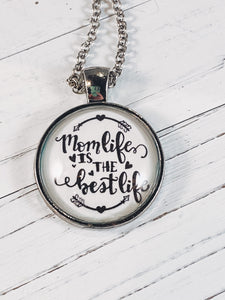 Mom's Life is the Best Life Necklace with 24" chain - Simply Blessed