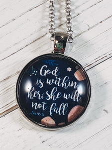 God is within her She will not Fall with 24" chain - Simply Blessed