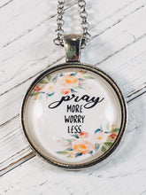 Load image into Gallery viewer, Pray More Worry Less Necklace with 24&quot; chain - Simply Blessed
