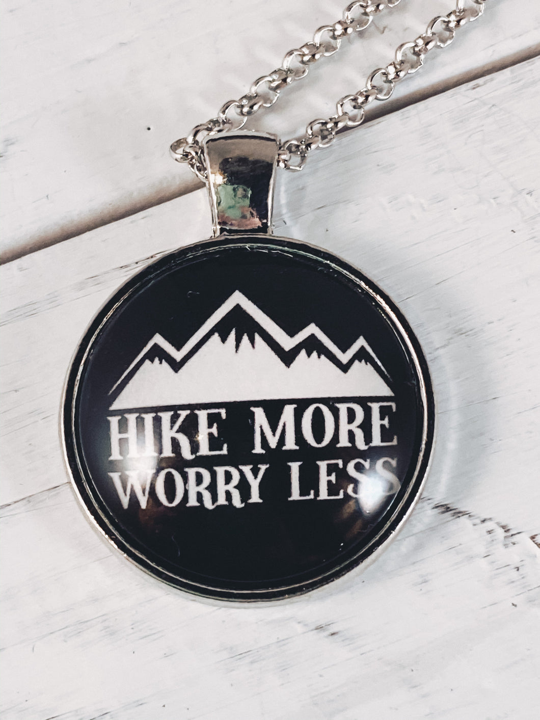 Hike More Worry Less Necklace with 24