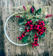 Load image into Gallery viewer, Wintery Christmas Bicycle Wreath - as seen in COUNTRY SAMPLER magazine - Simply Blessed
