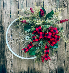 Wintery Christmas Bicycle Wreath - as seen in COUNTRY SAMPLER magazine - Simply Blessed
