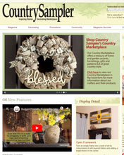Load image into Gallery viewer, Farmhouse Cotton Blessed Burlap Wreath - as seen in COUNTRY SAMPLER magazine - Simply Blessed
