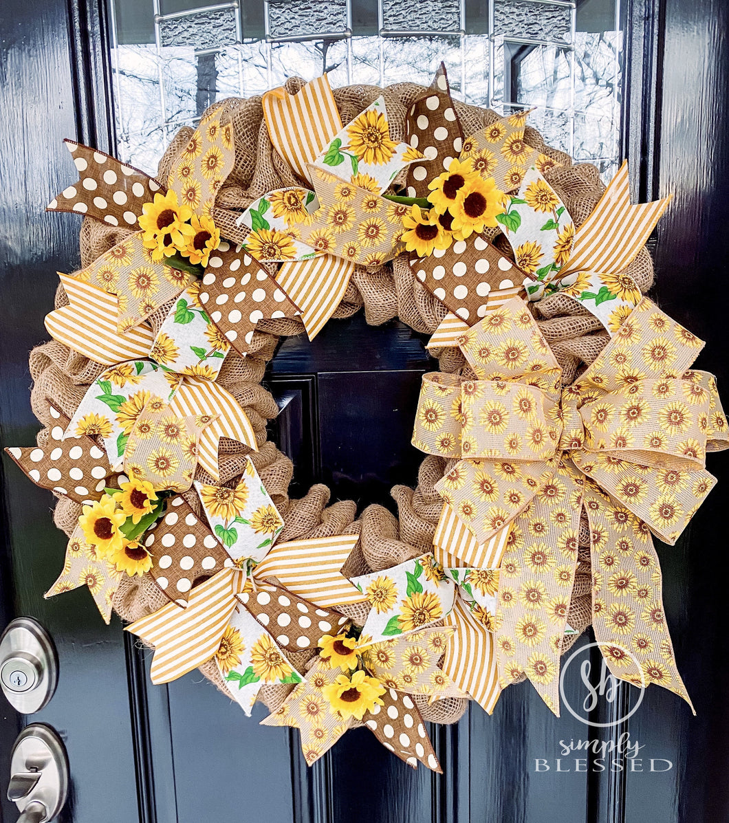 Sunflower Burlap Wreath - as seen in COUNTRY SAMPLER magazine - Simply Blessed