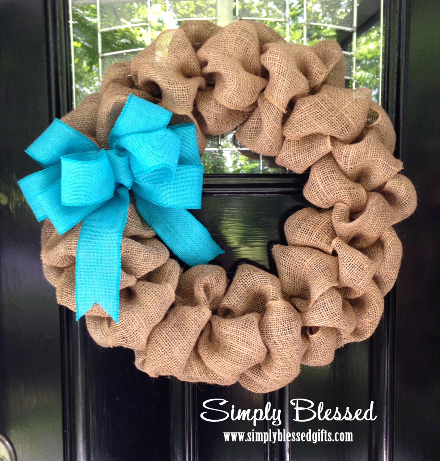 Natural White Chevron Burlap Wreath Bow - available in 2 sizes - Package  Perfect Bows