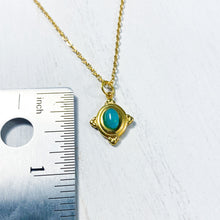 Load image into Gallery viewer, Boho Gold Stainless Steel Teal Gemstone Necklace
