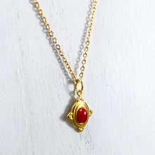 Load image into Gallery viewer, Boho Gold Stainless Steel Red Gemstone Necklace
