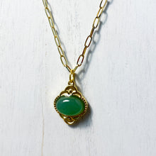 Load image into Gallery viewer, Boho Gold Stainless Steel Green Gemstone Necklace
