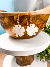 Load image into Gallery viewer, Shell Four Leaf Clover Earrings
