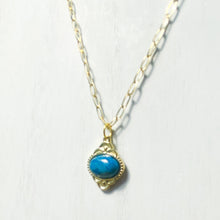 Load image into Gallery viewer, Boho Gold Stainless Steel Blue Gemstone Necklace
