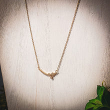 Load image into Gallery viewer, Clear Crystal Bow Dainty Gold Necklace
