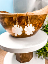 Load image into Gallery viewer, Shell Four Leaf Clover Earrings
