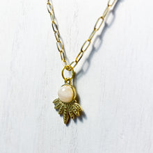 Load image into Gallery viewer, Boho Gold Stainless Steel Pink Floral Gemstone Necklace
