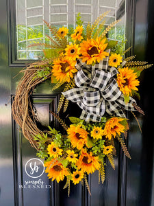 Sunflower Grapevine Wreath